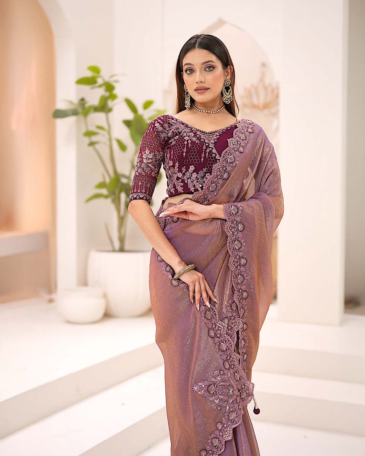 Premium Party Saree- Mauve