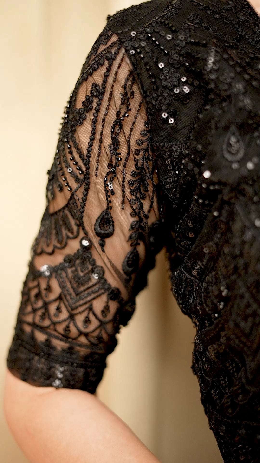 Premium Party Saree- Black (Koti Style)