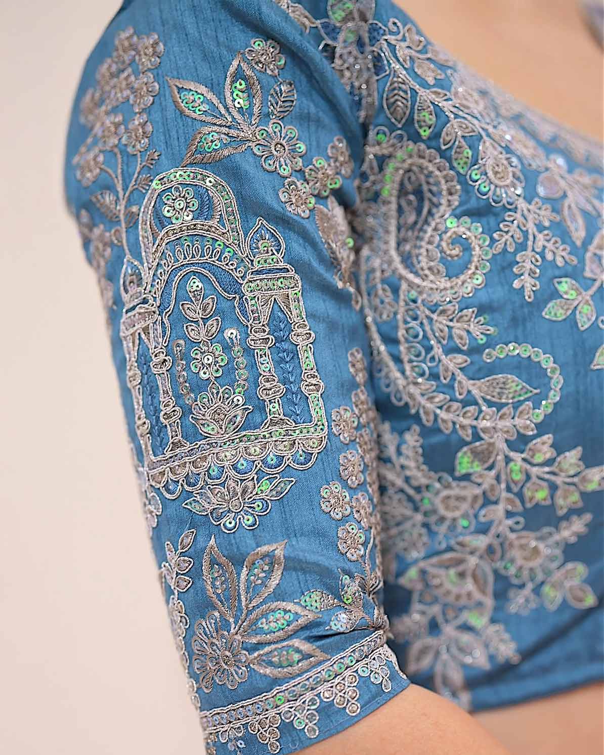 Premium Party Saree- Powder Blue