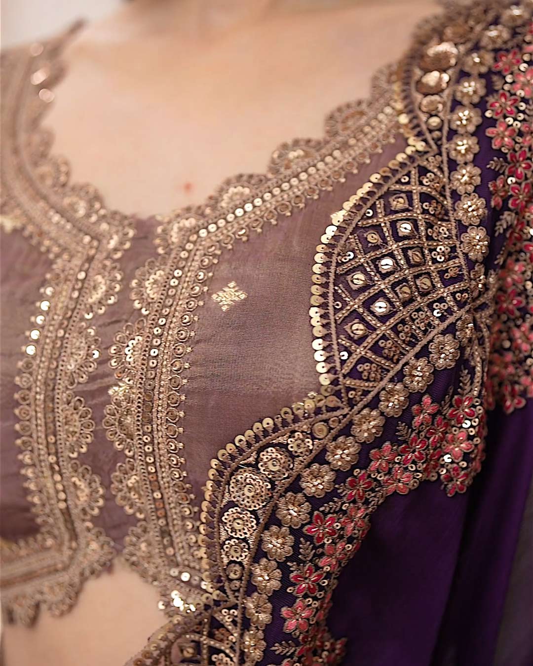 Premium Party Saree- Plum