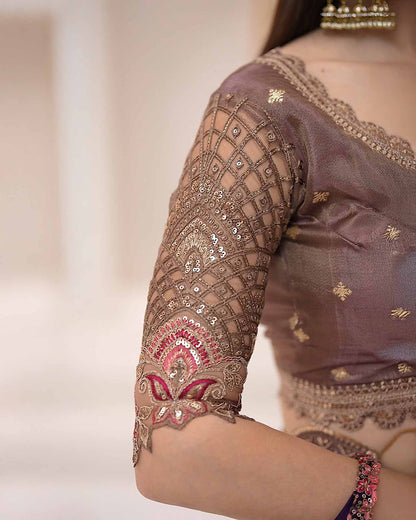 Premium Party Saree- Plum