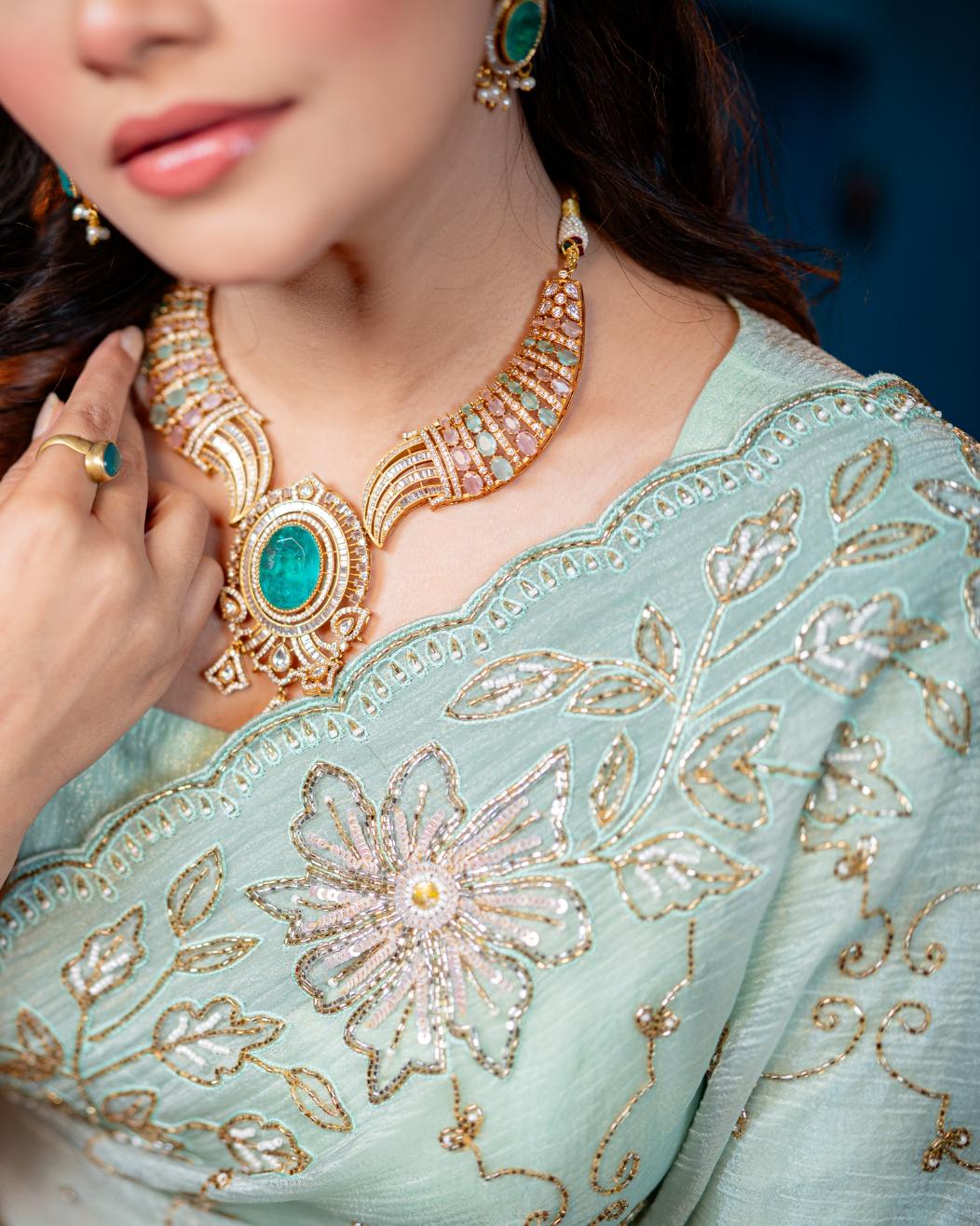 Mint Mehr premium mint georgette saree collection by Rinaz Bangladesh