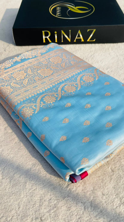Luxurious Mashru Silk- Sky Blue