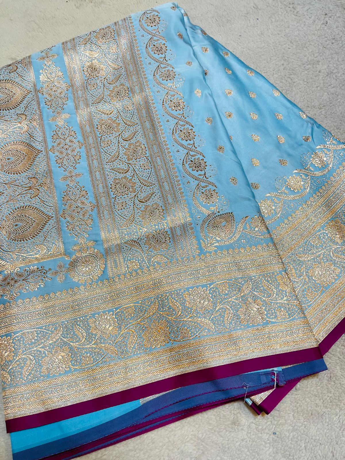 Luxurious Mashru Silk- Sky Blue