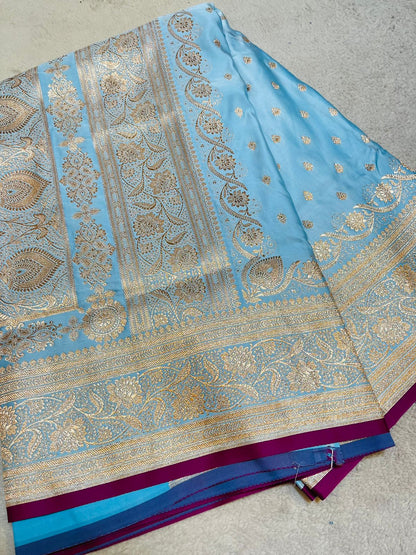 Luxurious Mashru Silk- Sky Blue