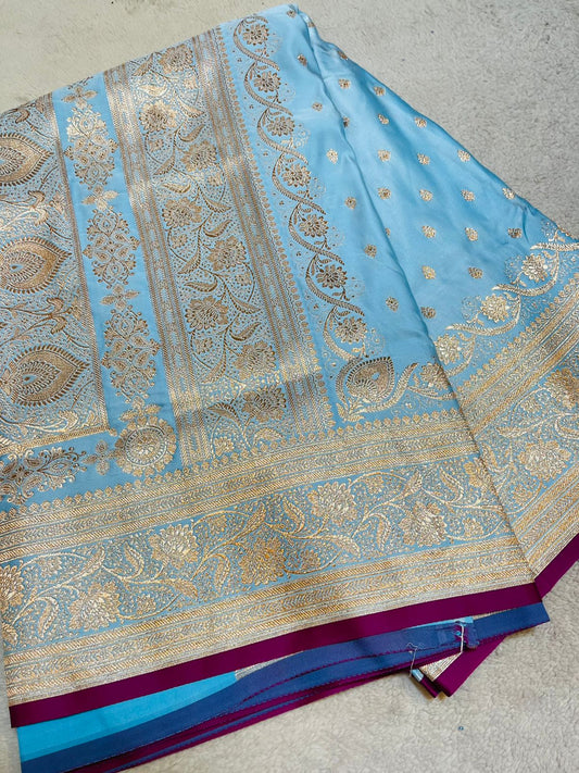 Luxurious Mashru Silk- Sky Blue