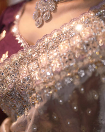 Champagne Rose – Luxurious Shimmer Silky Georgette Partywear by Rinaz