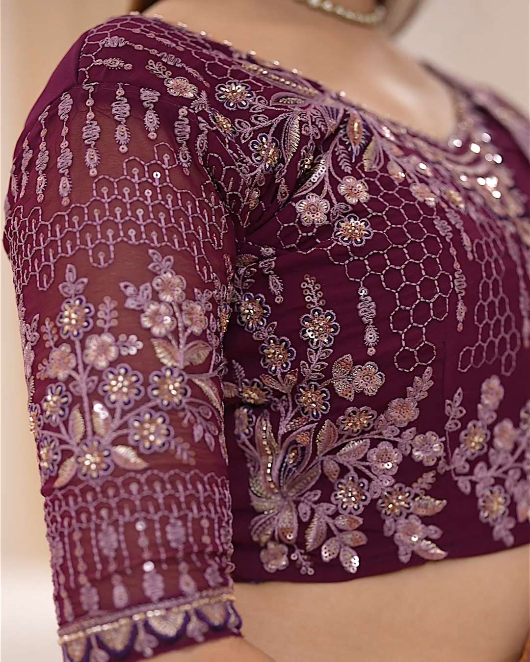 Premium Party Saree- Mauve