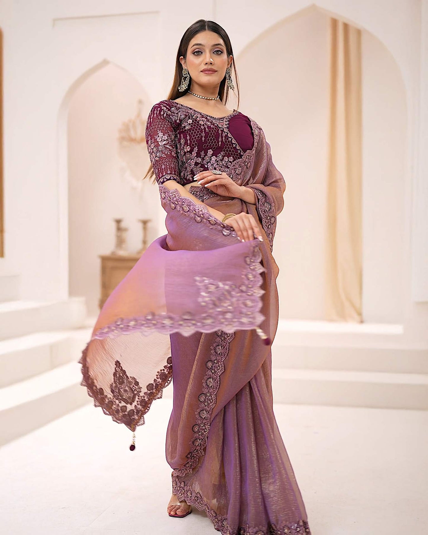 Premium Party Saree- Mauve