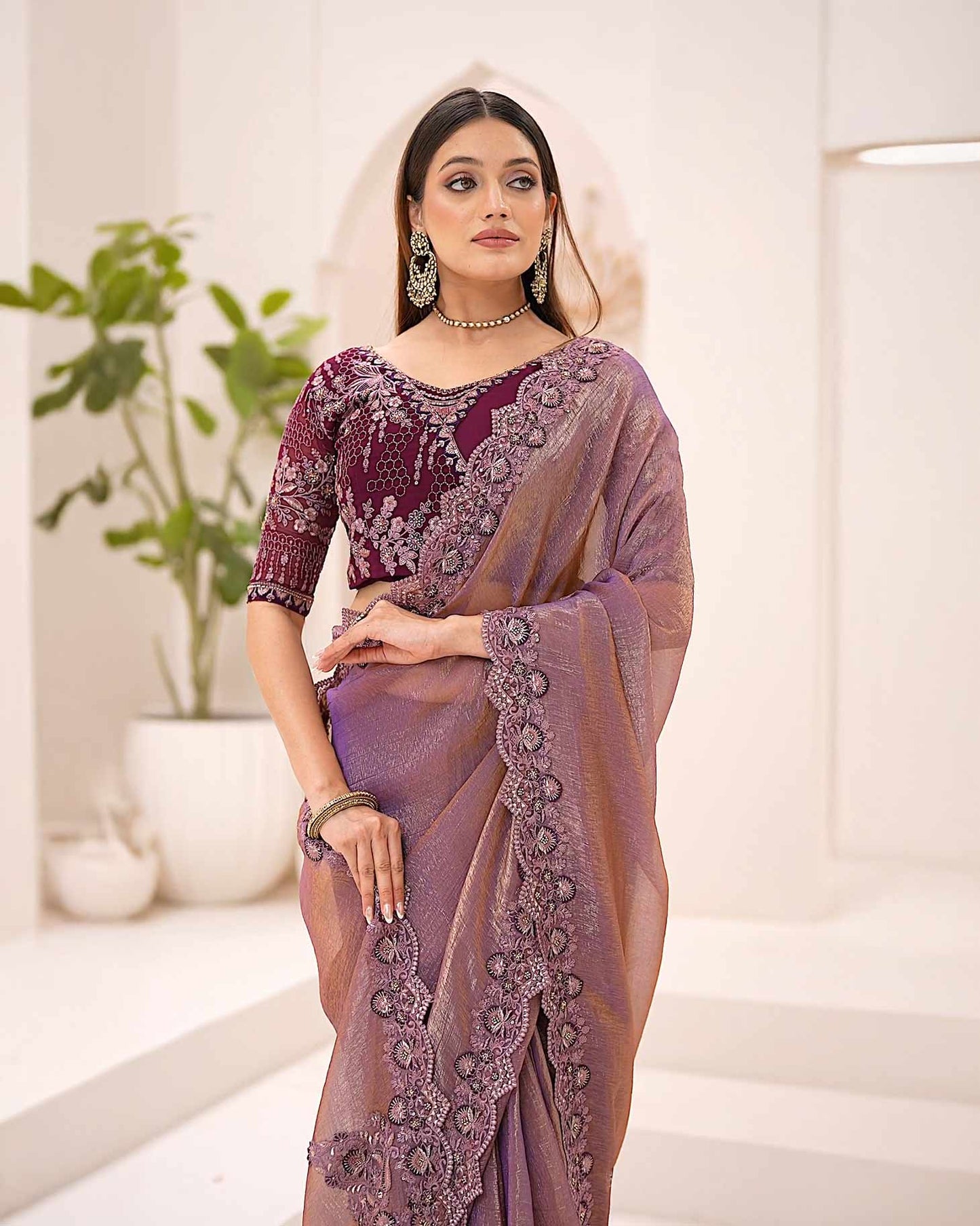 Premium Party Saree- Mauve